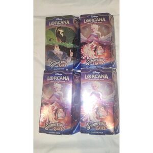Disney Lorcana Shimmering Skies Starter Deck Lot 4 Sealed Elsa Scar Ralph TCG